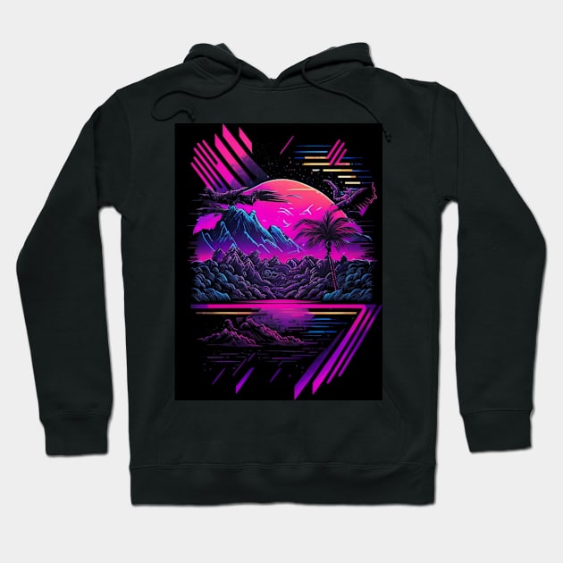 Synthwave sunset abstraction Hoodie by SJG-digital
